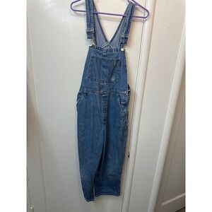 Genuine Girl Vintage Denim Overalls Blue Cotton Flower Embroidered XL 16